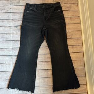 American Eagle Outfitters Washed Black Flare Jeans 16 short